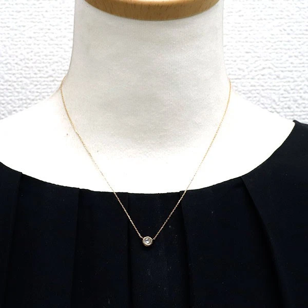 Ponte Vecchio K18PG Rose Cut Diamond Ruby Pendant Necklace 0.13ct R0.26ct Revers - Image 3 of 3