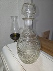 VINTAGE PRINCESS HOUSE Diamond-Cut Glass Decanter 1970s Grape Crown — photo 1