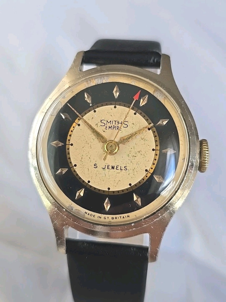 1950s SMITHS EMPIRE RY Jewel Mens Vintage Wristwatch Made In Gt