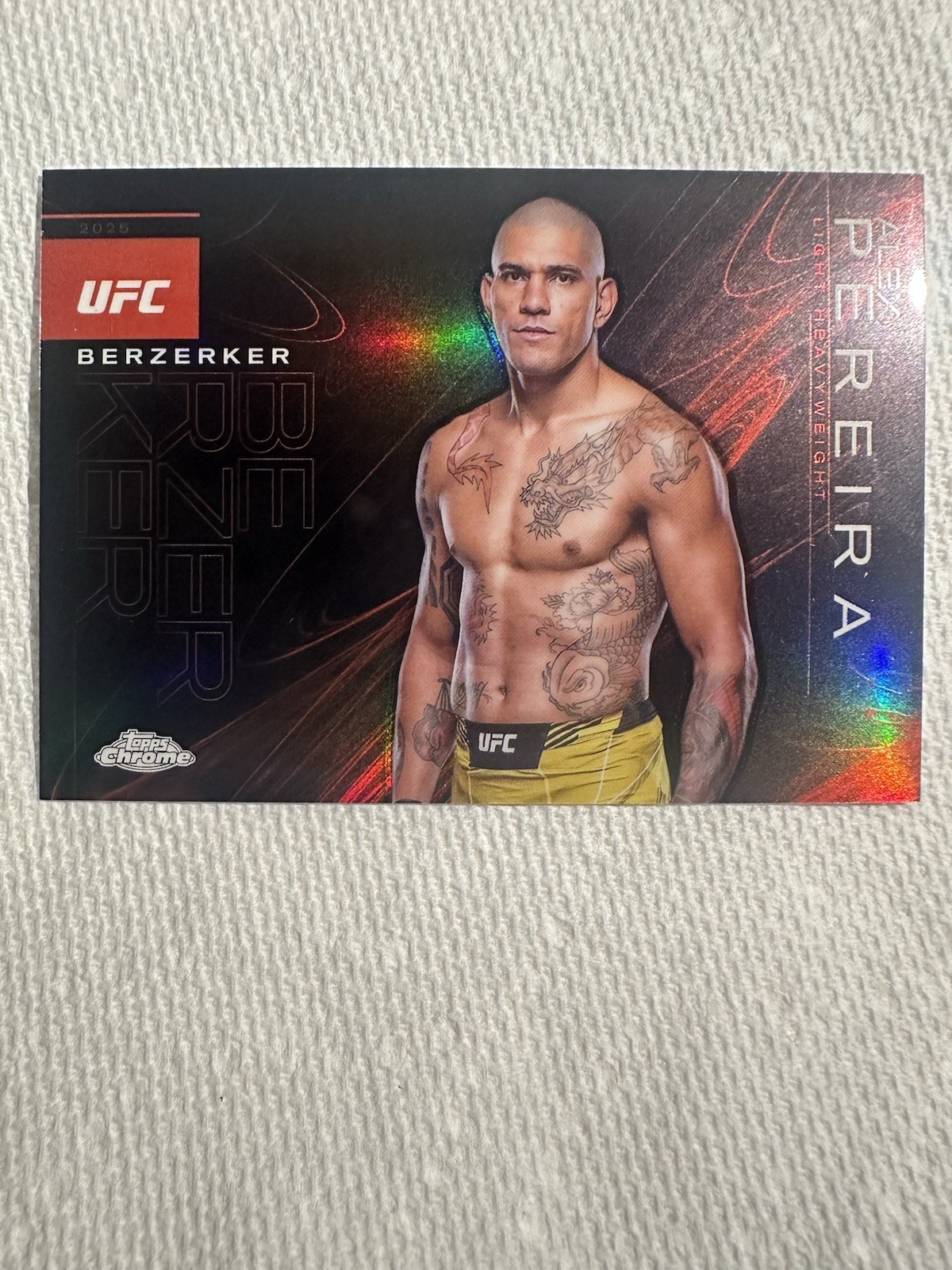2025 Topps Chrome UFC Berzerker Alex Pereira Light Heavyweight Insert BZK-10