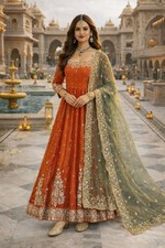 Ready made Anarkali Gown Pakistani Dress Salwar Kameez Wedding Party Bollywood L