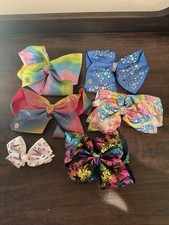 Lot of 6 JoJo Siwa Style Hair Bows Cheer Bows