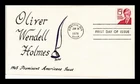 Dr Jim Stamps Oliver Wendell Holmes First Day Cover 1965 Duke Hand Lettered