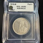 1918-M Australia One Florin KM-27, KGV, ICG AU-53