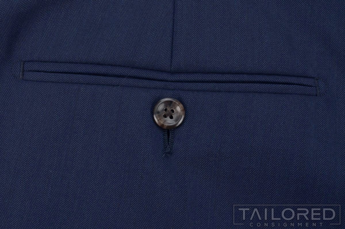 SUITSUPPLY Solid Blue Polyester Mens Flat Front L… - image 6