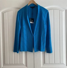 Ming Wang NWT Women’s Blue Hook Eye Jacket Blazer Size L