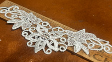 vintage lace applique 1950s venis cotton dyeable 1pc 6" made in USA