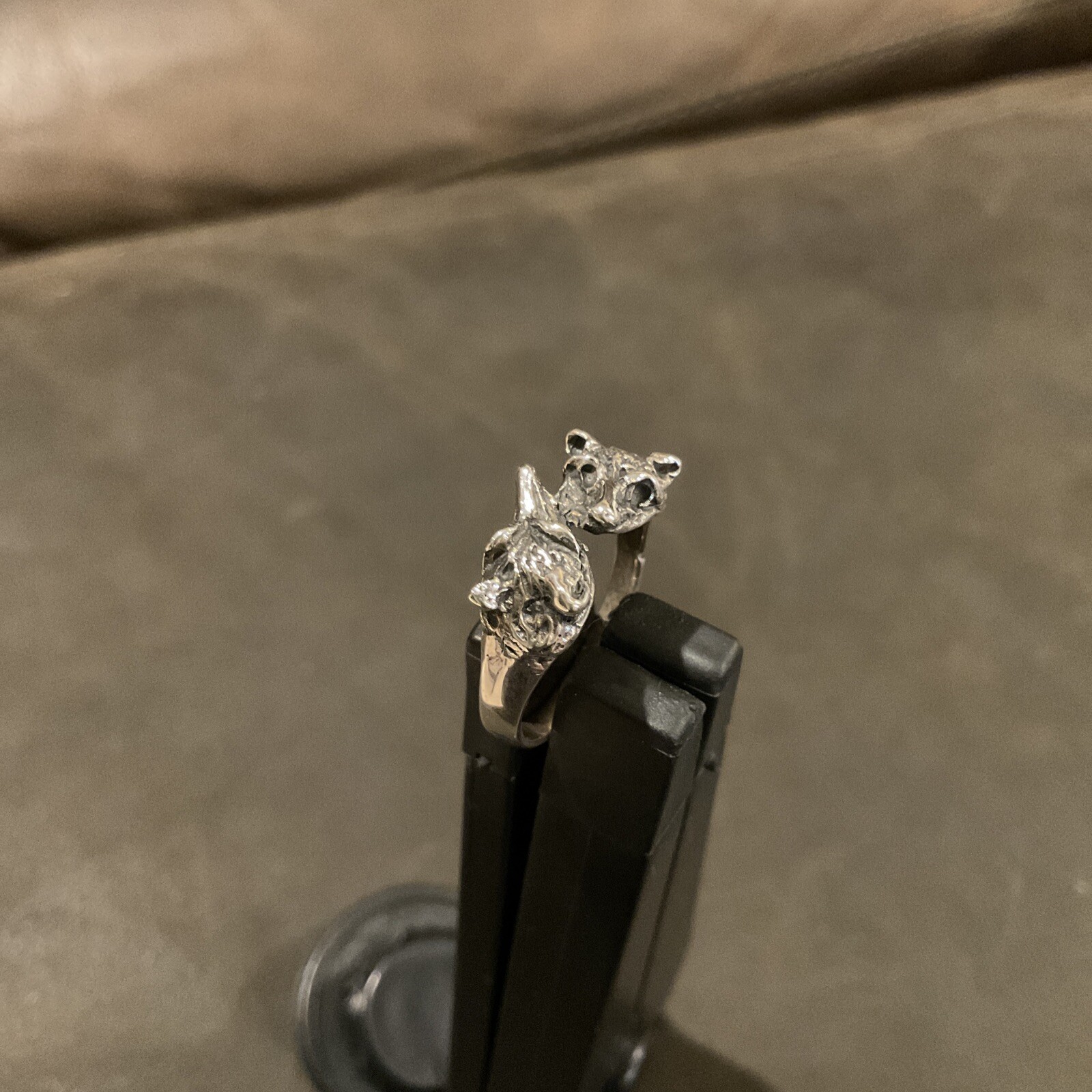 Sterling Silver Unique Wolf Ring - image 6