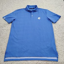 RLX Ralph Lauren Shirt Mens Medium Blue Polo Golf Performance Stretch Geometric