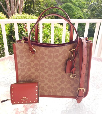 Coach Tyler 28 Brown Signature C Coated Canvas Tote/Crossbody w