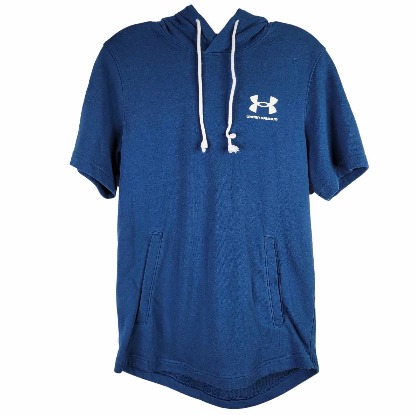 VETEMENTS Felpa con cappuccio blu Under Armour UA SS da uomo taglia small taschino canguro