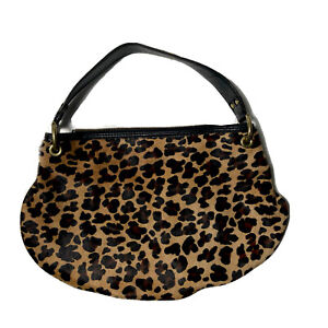 Antonio Melani Leopard Print Leather & Faux Fur Designer Handbag Purse ...