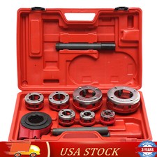 BSPT 7Size Pipe Threader Threading 3/8 to Die Dies Set Handle Ratchet Tool NEW