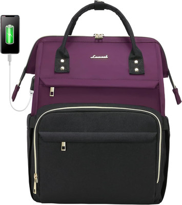 LOVEVOOK Laptop Backpack for Women Fashion 15.6 Inch, Dark Purple-black 