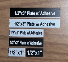 Custom Engraved 1/2 inch | .5 x 1, 2 or 3 inch Plates with Adhesive Backing