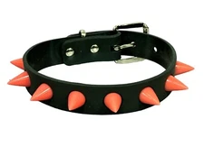Red Glow in Dark  Neon Spike Collar Choker Necklace Silicone Rubber Rave Goth