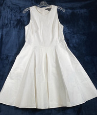 Ralph Lauren Black Label Womanswear Sleeveless Lined Zip White Cocktail Dress