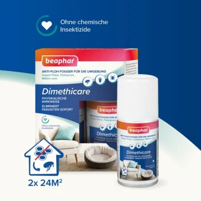 Beaphar Dimethicare Anti-Floh Mini-Fogger 2x75ml Zecken Flöhe Flohbombe