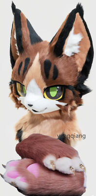 Fursuit Long Fur Husky Fox Mascot Head Party Halloween Fur Cosplay-Promotion
