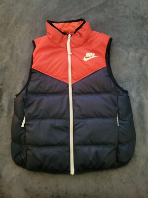 Nike Sportswear Women Down Fill Reversible Windrunner Orange/blue Size Small