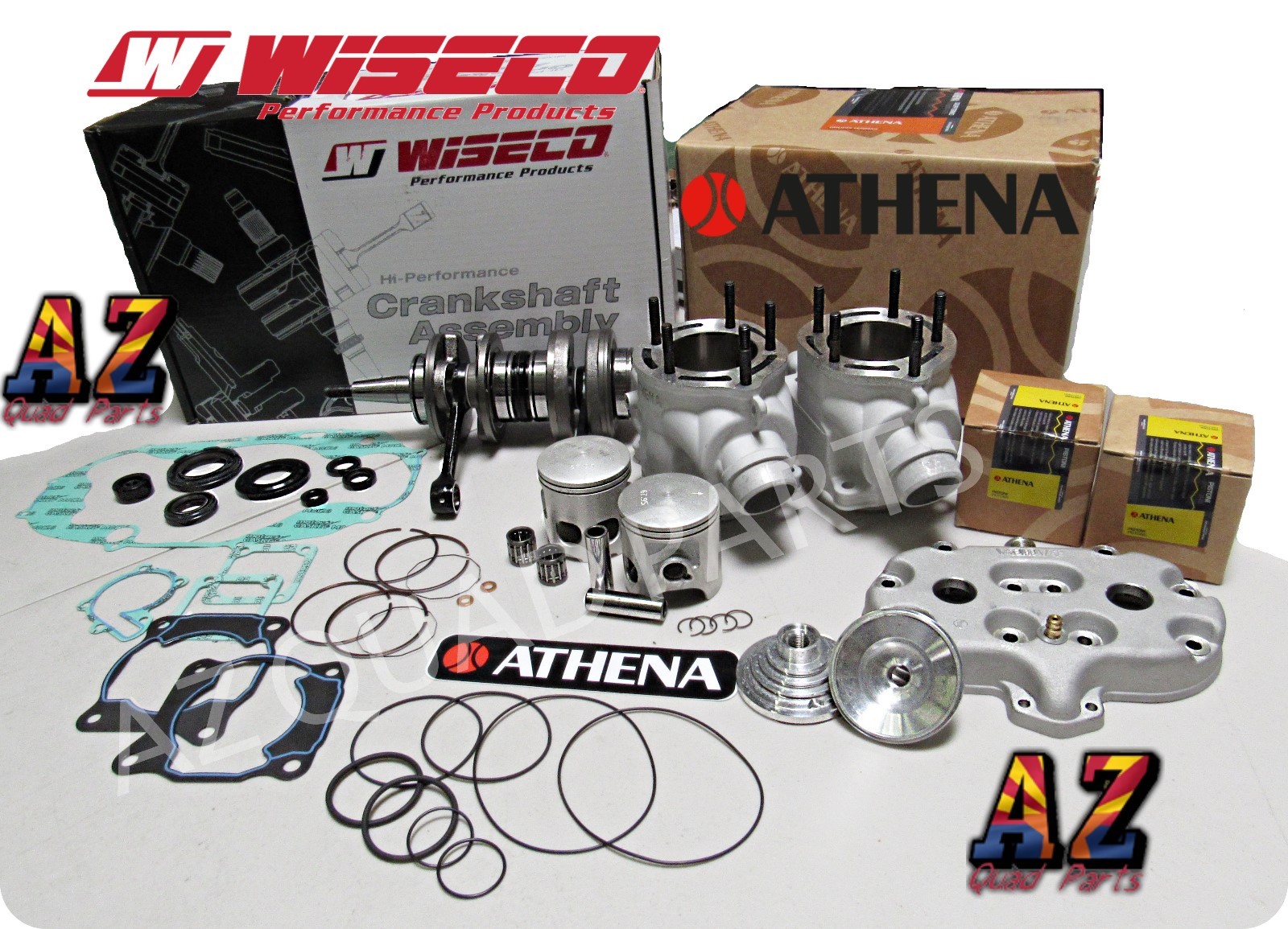 Banshee Athena 400 68 Complete Big Bore PORTED Cylinders Pistons Wiseco