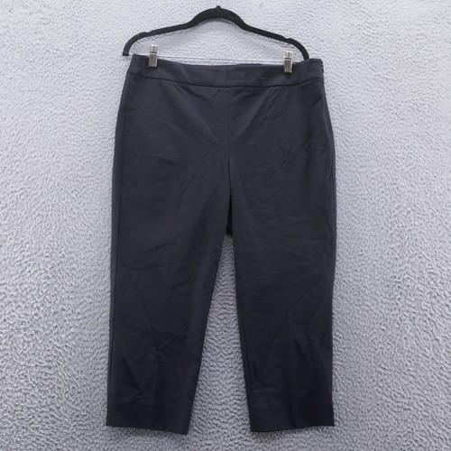 Talbots Womens Chatham Crop Pants 12 Petite Black Pull On Comfort High Waist NEW