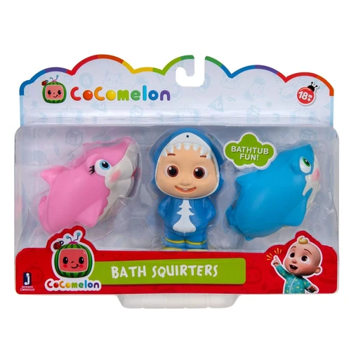 CoComelon Bath Toy Squirters Fun Time Playset Characters JJ & 2 Friend Sharks