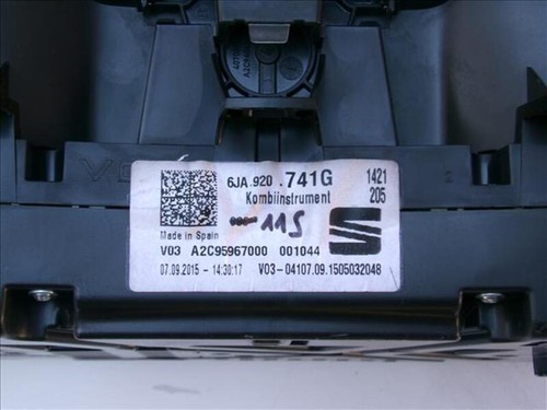 6JA920741G CUADRO DE MANDOS para SEAT TOLEDO 1.6 TDI 2013-2017 2015 76902 - Imagen 2 de 9