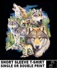 7 BEAUTIFUL WILD WOLVES WOLF PACK HOWLING LYCAN WEREWOLF WOODS T-SHIRT WS709