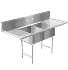 POT SINK 2 COMPARTMENT STAINLESS S. NSF APPROVED HEAVY DUTY 14GA MADE IN AMERICA