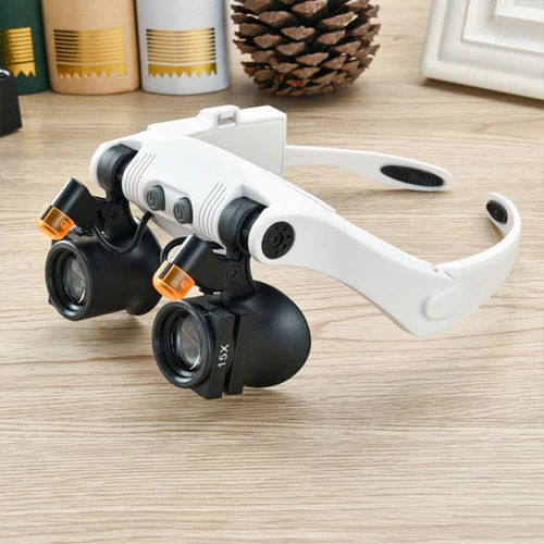 3/4/5/6/7/10X Adjusting LED Light Headband Magnifying Glasses Eye Magnifier Tool - Picture 8 of 11
