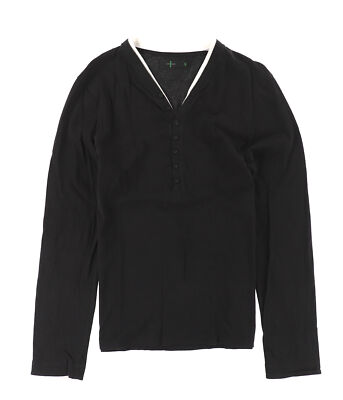 Jasper Conran Longsleeve Shirt Langarm Herren Gr.S im Basic-Stil Schwarz 127908