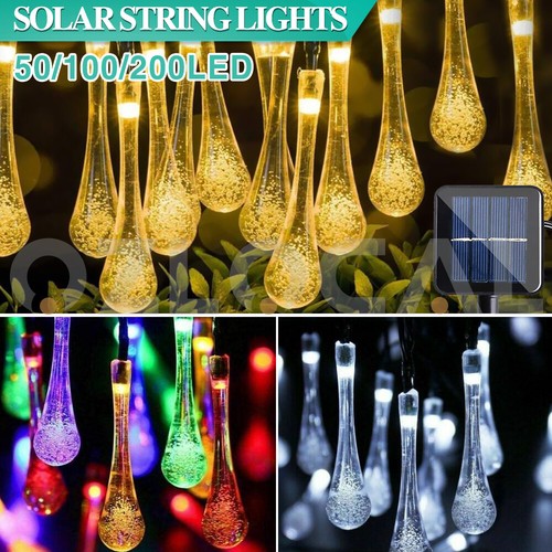 Solar Fairy String Lights 50200 LED Raindrop Garden Christmas Outdoor