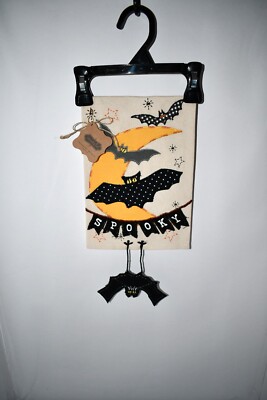 Mud Pie Halloween Applique Bat with Dangle Leg Towel#42170107B NWT