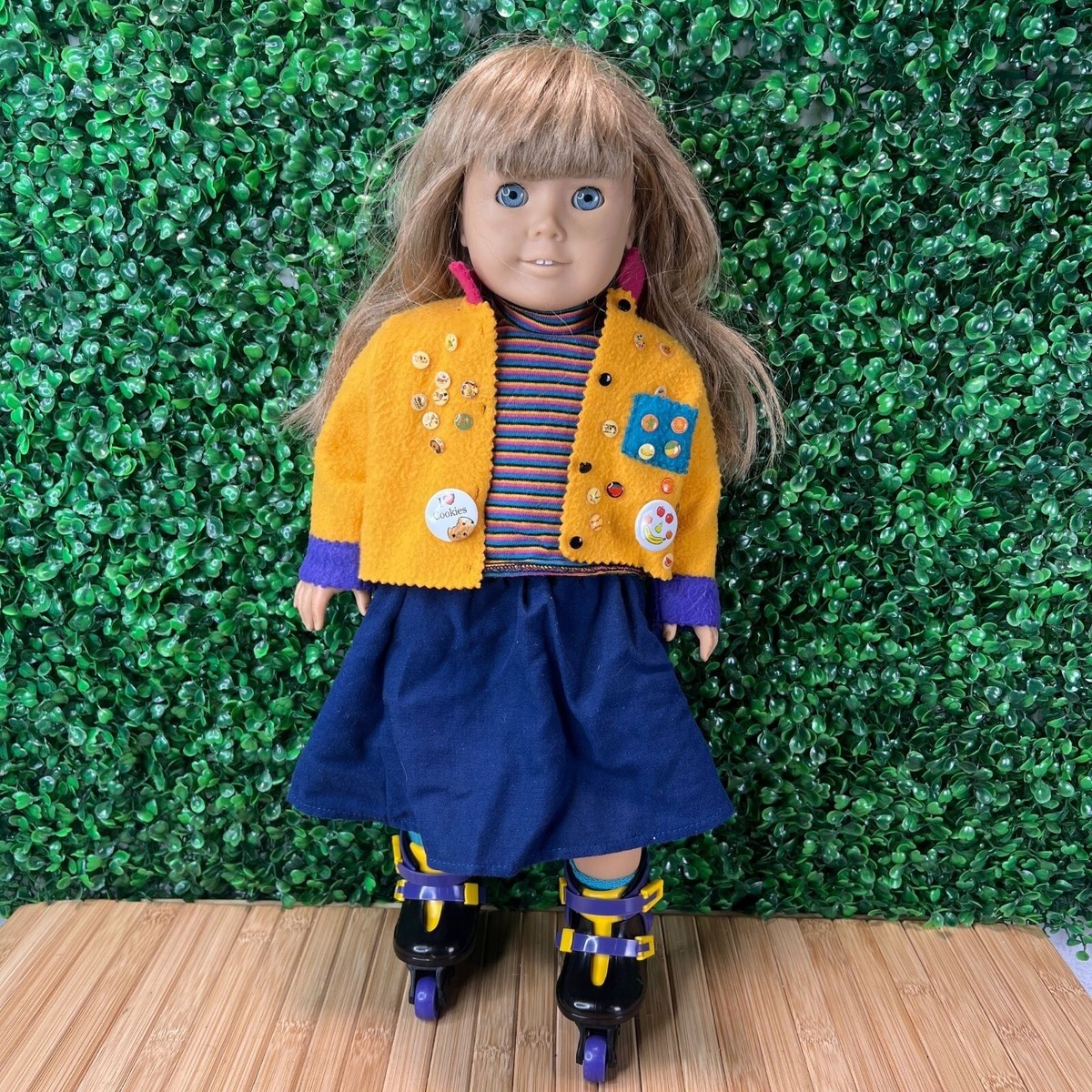 Vintage 90s Pleasant Company American Girl Doll Blonde Hair Blue - Main Image