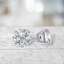 .50 ct. Sparkling Lab-Created Diamond Studs in 14k White Gold w/butterfly backs