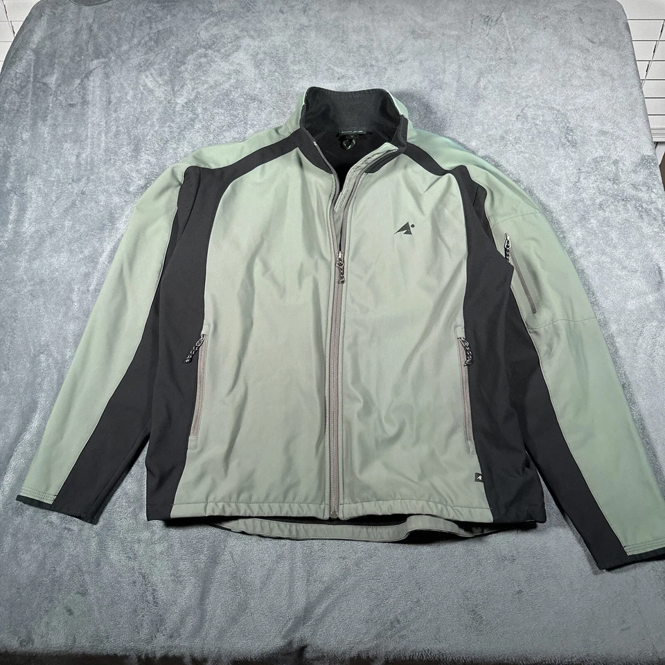 EMS Eastern Mountain Sports Jacket Mens Extra Large Green Black Soft Shell Hike - Image 2 of 4