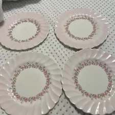 Myott Olde Chelsea Petite Pink Swirl Roses 6 1/4" bread/ dessert plate 6174 (4)