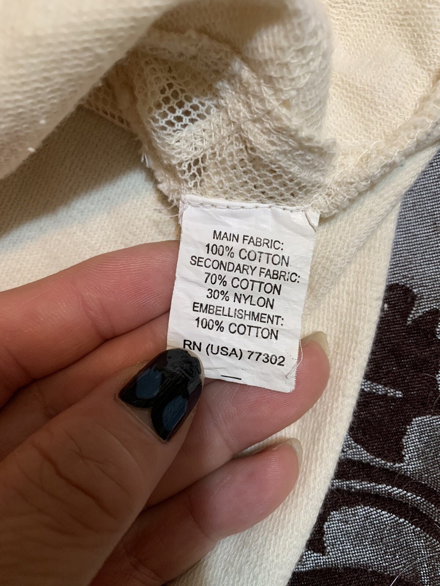 イコン Zara Wb Collection Size Med Womens Cream Mesh Shirt Crew Neck