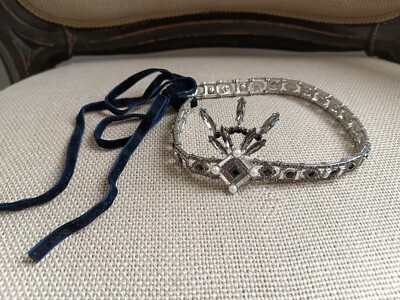 NWOT ZARA Great Gatsby Head Hair Headpiece Silver Rhinestone  display picture 1