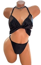 Victoria's Secret Dream Angels Bling Bralette & Bow Thong Panty Size S/M