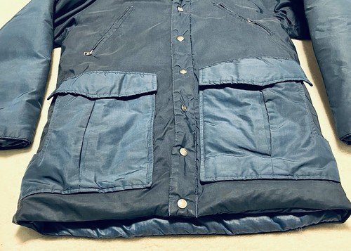 Vintage 1970’s /80s Gerry Down Men’s S Puffer Coat Parka Blue W/ Hood Denver Co - Picture 2 of 9