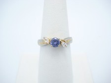 Sterling Silver Round CZ Purple Clear CZ Accent 6mm Ring Size 8