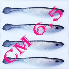 4 esche artificiali shad in silicone siliconici pesca trota spigola bass mare 