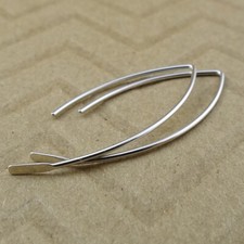Hammered Earring Hooks - Paddle Hoop Earring Wires - Sterling Silver Earwires