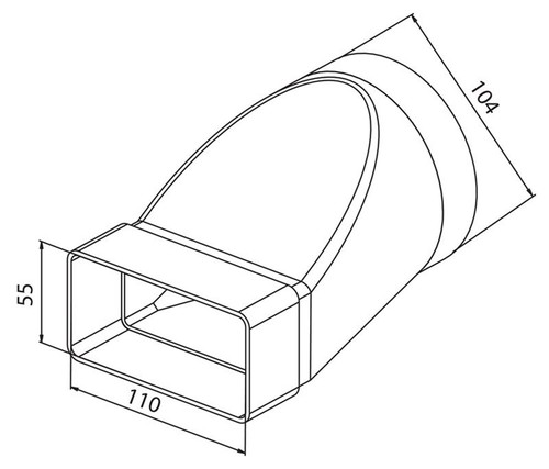 Lüftungssystem Flachkanal 110x55mm PVC Lüftungsrohr T-Stück 90°Bogen Abluft - Bild 18 von 34