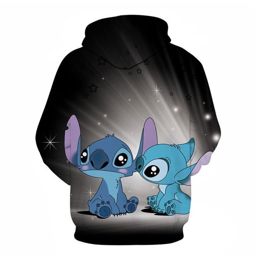 Felpa con cappuccio 3D donna ragazza Lilo & Stitch maglione maglione regalo - Foto 14 di 75