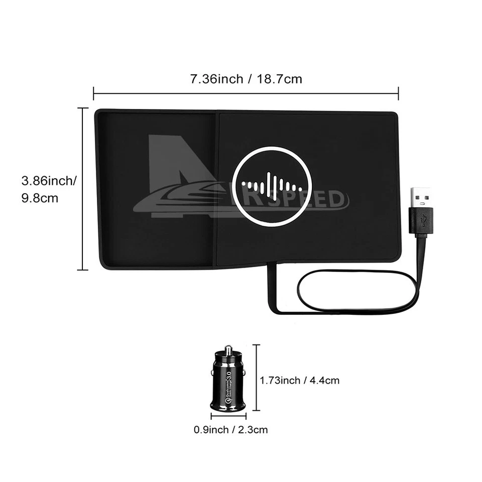Almohadilla de carga rápida para teléfono central inalámbrica alfombrilla de PVC para Lexus ES 2022-2024 Foto 2 de 4