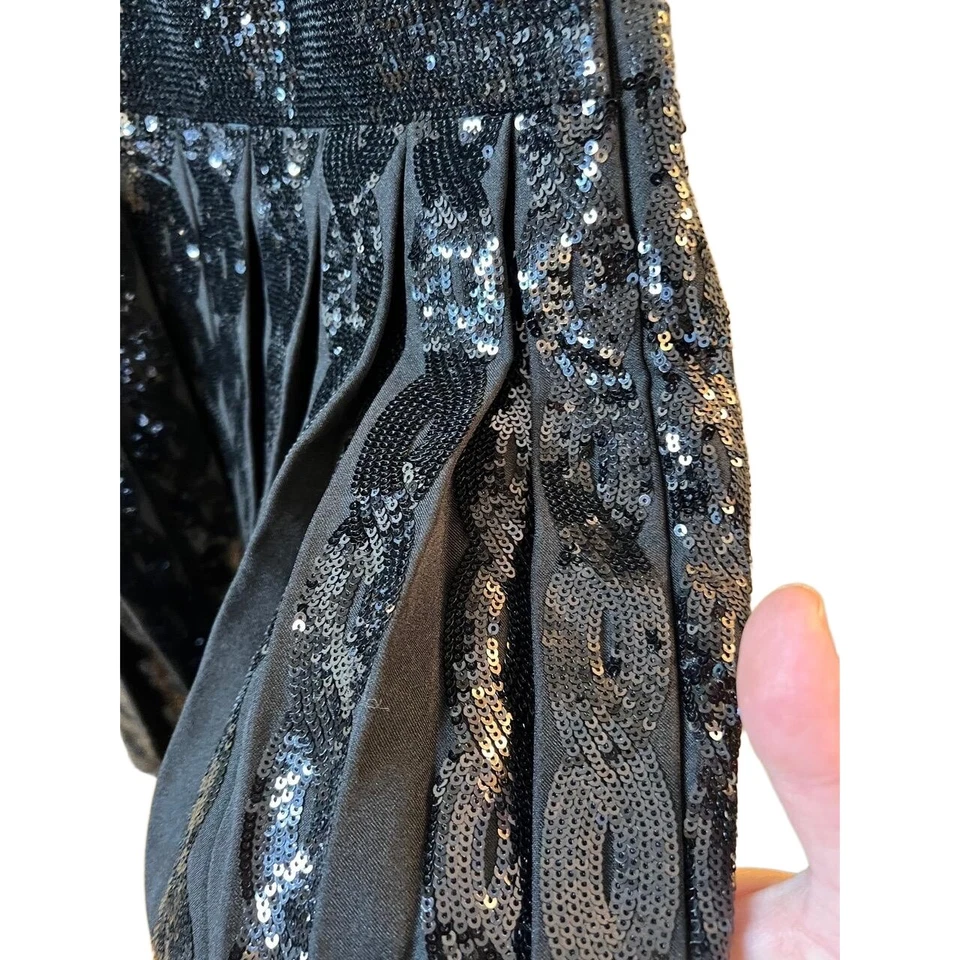 Vestido Polo Ralph Lauren Niñas Negro Lentejuelas Cintura Caída Plisado L/XL Foto 2 de 4