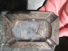 Vintage Metal Ashtray with Elephant Design